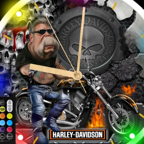 Harley Davidson RGB led clock - Picture 2 of 5